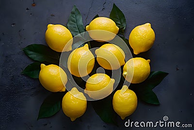 Kitchen table lemons, a burst of freshness Stock Photo