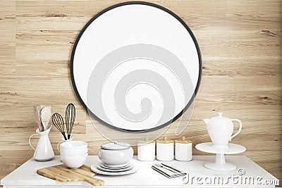 Kitchen table round poster Stock Photo