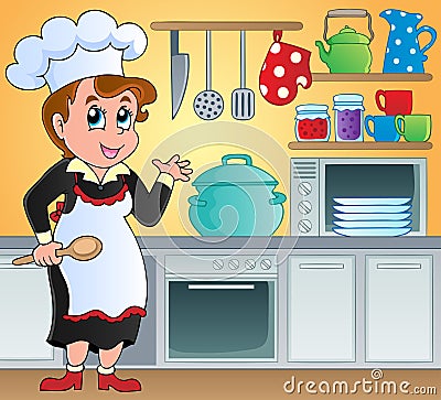 Kitchen theme image 6 Vector Illustration