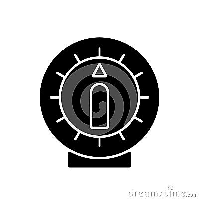 Kitchen timer black glyph icon Vector Illustration