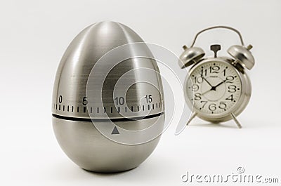 Kitchen timer and classic clock Stock Photo