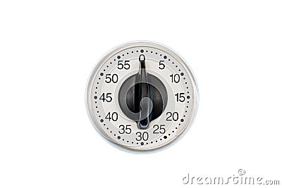 Kitchen Timer Set To 0 Minutes Isolated On White Stock Photo