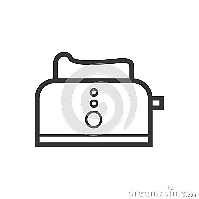 Kitchen toaster outline single isolated vector icon Vector Illustration