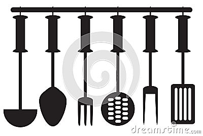 Kitchen tool collection - silhouette Stock Photo