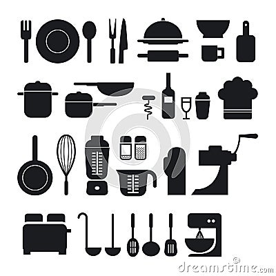 Kitchen tool icons collection Vector Illustration