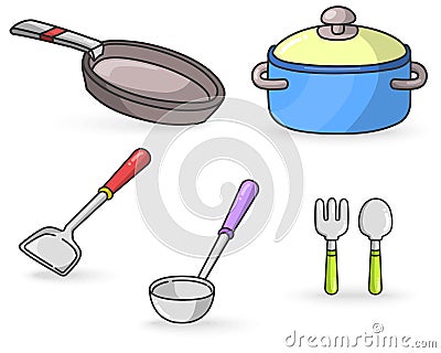 Kitchen Tools colorful Vector Vector Illustration