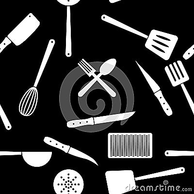 Kitchen tools seamless pattern Vector Illustration