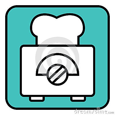 Kitchen toster, icon Vector Illustration