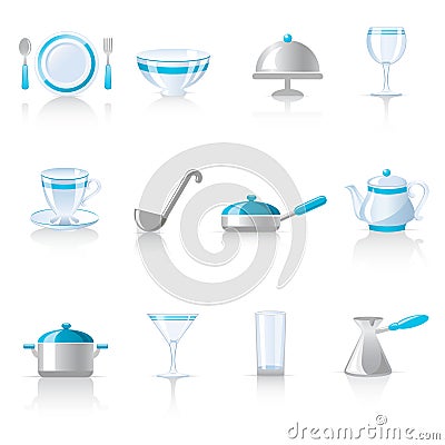 Kitchen utensil icons Vector Illustration