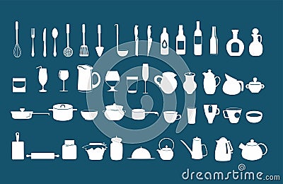 Kitchen utensil icons vector set Vector Illustration