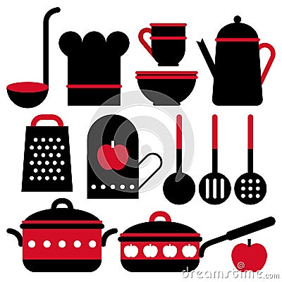 Kitchen utensil set Stock Photo