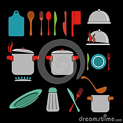 Kitchen vector icons set Vector Illustration