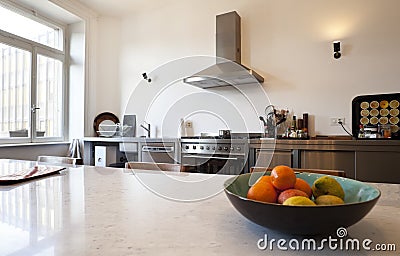 kitchen view with appliances in style Stock Photo