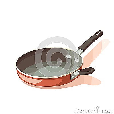 Kitchen Whimsy: Cartoon-Style Frying Pan and Utensils Vector Illustration