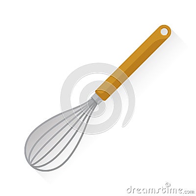 Kitchen whisk egg beater isolated on white background Vector Illustration