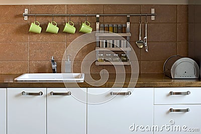 Kitchen worktop Stock Photo