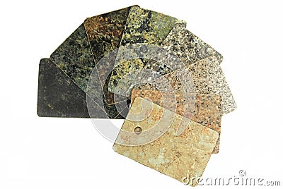 Kitchen worktop samples isolated Stock Photo