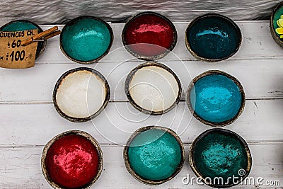 Kitchenware Colourful Bowls Containers Kitchenware Stock Photo