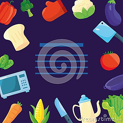 kitchenware cook icons Vector Illustration