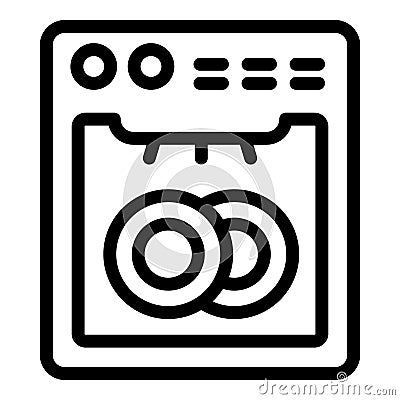 Kitchenware dishwasher icon outline vector. Household dishwasher machine Vector Illustration