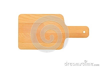 Isolated itchenware object, Top view vintage cutting wood board Stock Photo