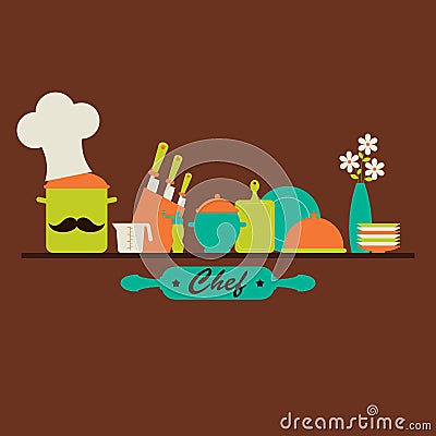 Kitchenware and utensils vector illustration. Vector Illustration