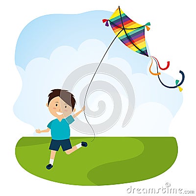 Kite and childhood design. Vector Illustration