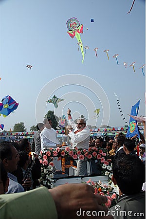 Kite flying by Mr. Narendra Modi Editorial Stock Photo