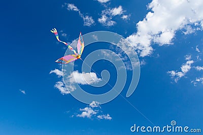 Kite flying in the sky, fun and exciting for children Stock Photo