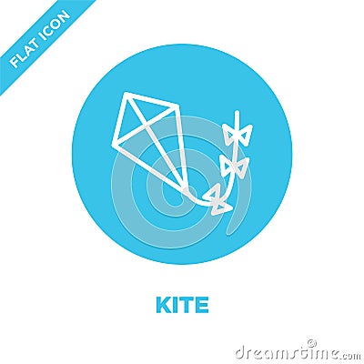 kite icon vector from seasons collection. Thin line kite outline icon vector illustration. Linear symbol for use on web and Vector Illustration