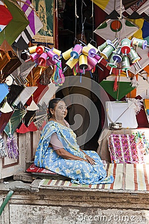 Kite seller, India Editorial Stock Photo