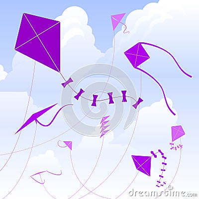 Kite sky Vector Illustration