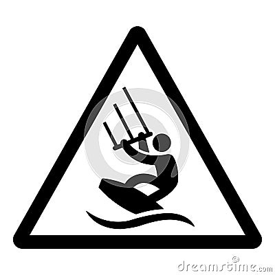 Kite Surf Area Symbol Sign, Vector Illustration, Isolate On White Background Label. EPS10 Vector Illustration