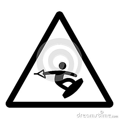 Kite Surf Area Symbol Sign, Vector Illustration, Isolate On White Background Label. EPS10 Vector Illustration