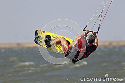 Kite surfer getting some air Editorial Stock Photo