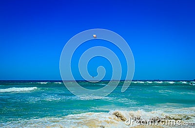 Kite surfer jumping from the water Stock Photo