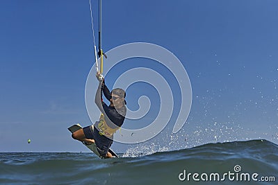 Kite surfer riding a kiteboard Stock Photo