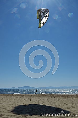 Kite surfer walking on the beach Editorial Stock Photo