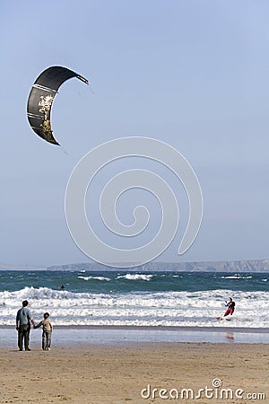 Kite Surfing - Newquay - England Editorial Stock Photo