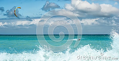 Kite surfing - summer water sport outdoor activity Stock Photo