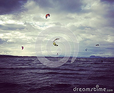 Sky boarding Stock Photo