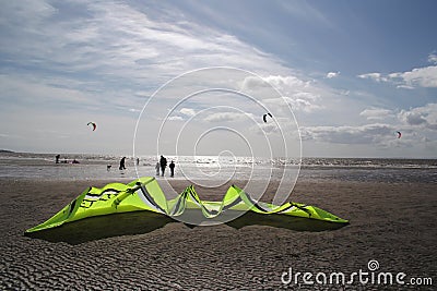 Kiteboard at beach Stock Photo