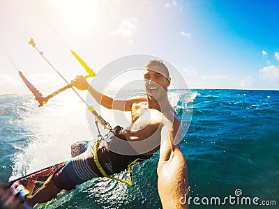 Kiteboarding, Extereme Sport Stock Photo
