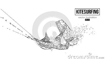 Kiteboarding, hydrofoil. Silhouette of a kitesurfer. Freeride competition. Vector illustration. Thanks for watching Vector Illustration