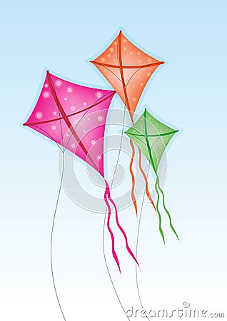 Kites Cartoon Illustration