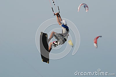 Kitesurf jump on sky 4 Stock Photo