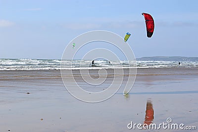 Kitesurfer riding the surf Editorial Stock Photo