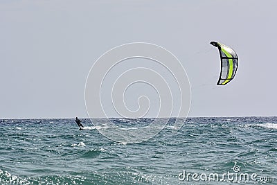 Kitesurfer riding Editorial Stock Photo