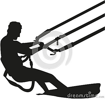 Kitesurfer silhouette Vector Illustration