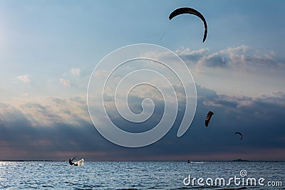 Kitesurfing Sandy Hook Stock Photo